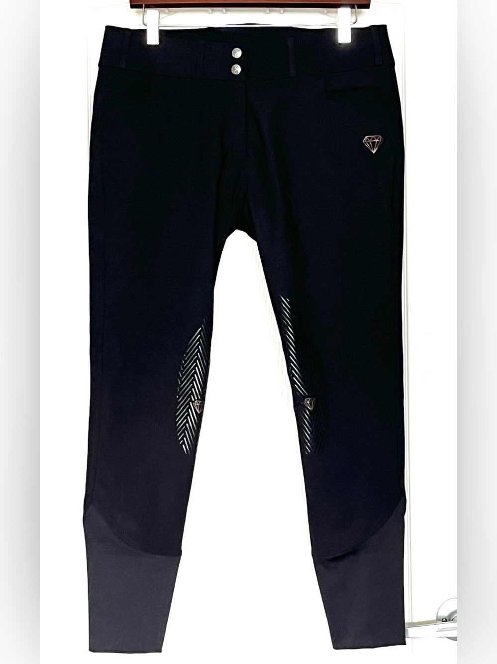 ELATION DIAMOND Women's Equestrian Riding Breeches 32R Black